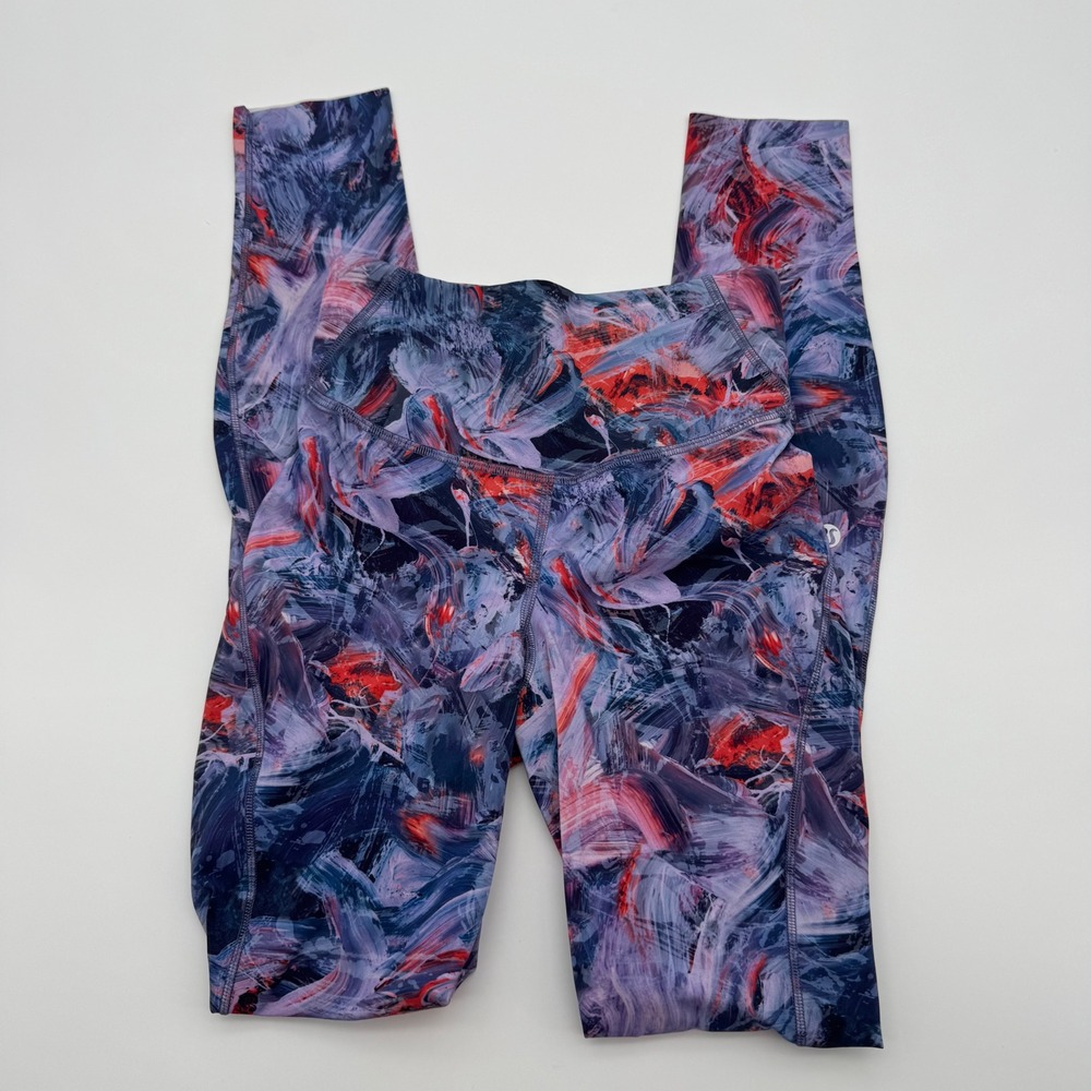 Lululemon Fast Free Leggings Size 2 Atmospheric Purple Multi Brushed Fabric